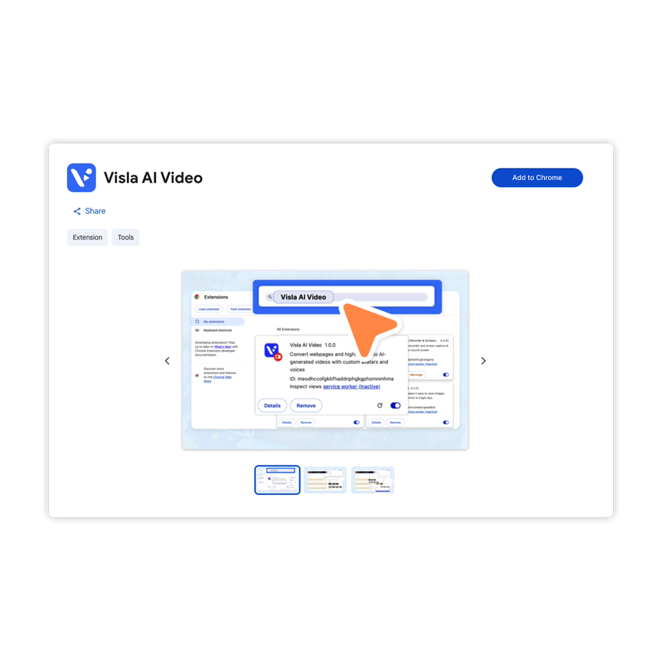 Open the Visla AI Video extension from the Google Chrome extensions menu